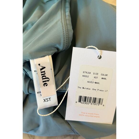 Andie Swim the Molokai Ribbed One Piece in Blue XS Tall NWT - Picture 4 of 6
